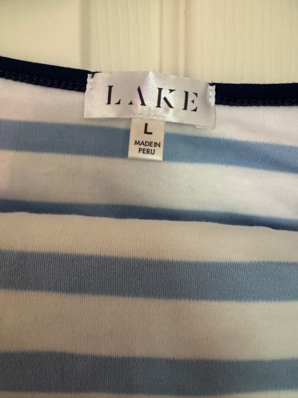 NWOT Lake Pajamas: Pima Long-Long Set in Hydrangea & Navy - Picture 8 of 11